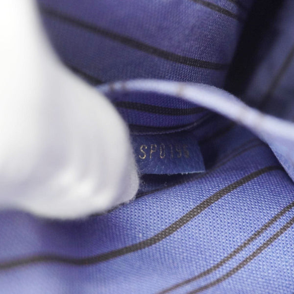 LOUIS VUITTON Pont Neuf Monogram Empreinte Leather Shoulder Bag Blue