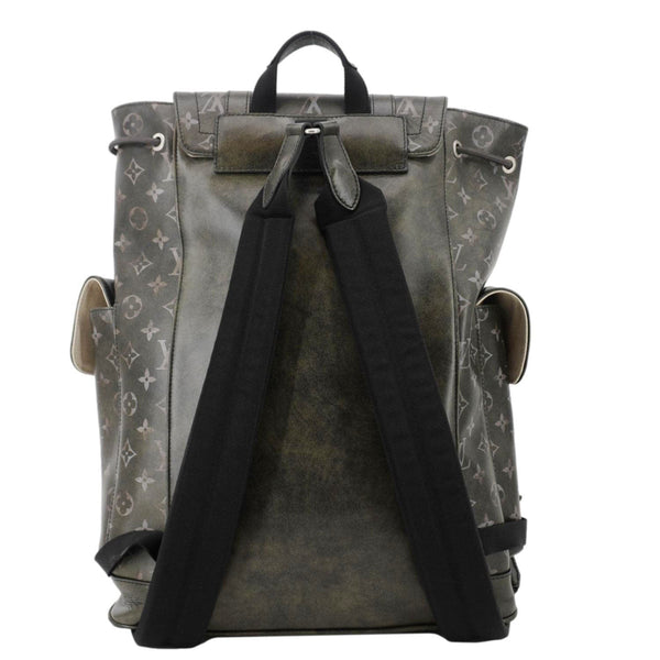 LOUIS VUITTON Christopher MM Brushed Monogram Cowhide Leather Backpack Black