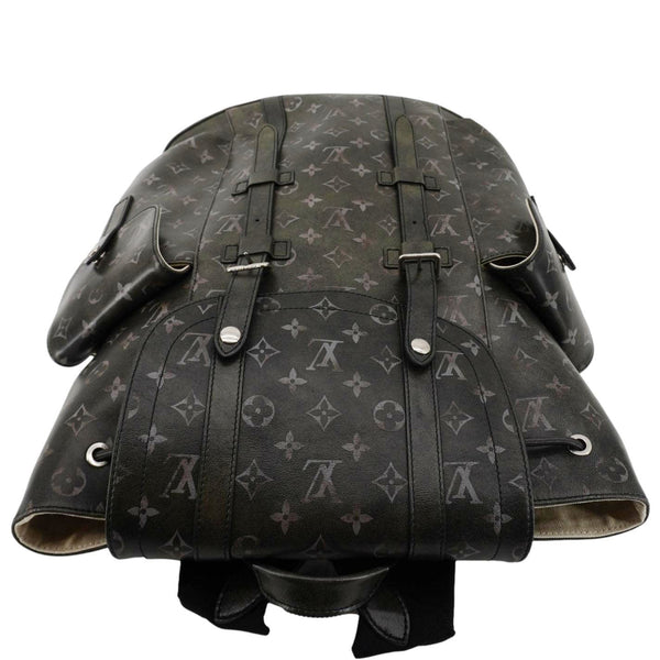LOUIS VUITTON Christopher MM Brushed Monogram Cowhide Leather Backpack Black