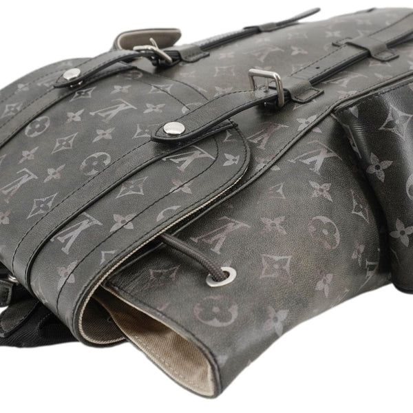 LOUIS VUITTON Christopher MM Brushed Monogram Cowhide Leather Backpack Black