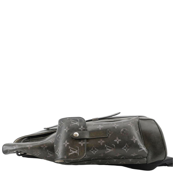 LOUIS VUITTON Christopher MM Brushed Monogram Cowhide Leather Backpack Black