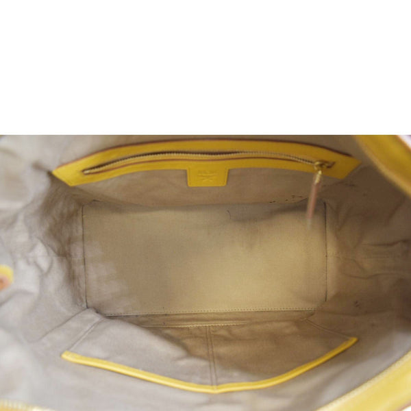 MCM Klara Large Monogram Visetos Leather Hobo Bag Yellow