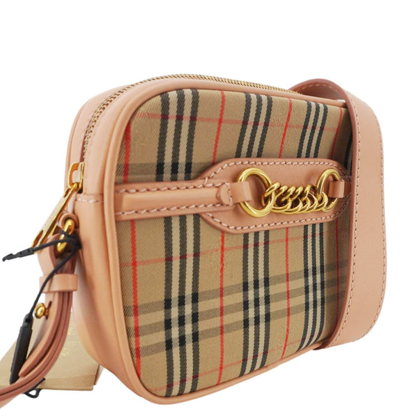 BURBERRY 1983 Knight Link Check Canvas Bumbag Beige