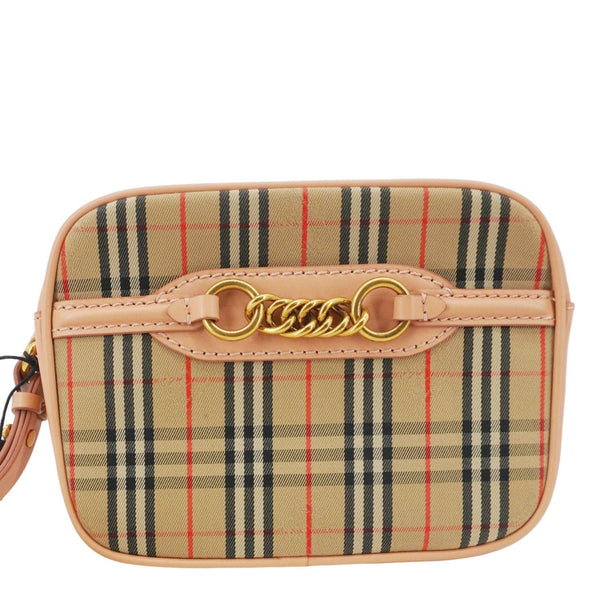 BURBERRY 1983 Knight Link Check Canvas Bumbag Beige