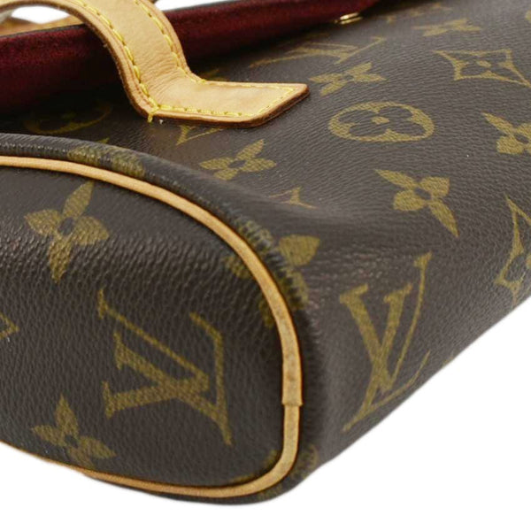 LOUIS VUITTON Sonatine Monogram Canvas Satchel Bag Brown