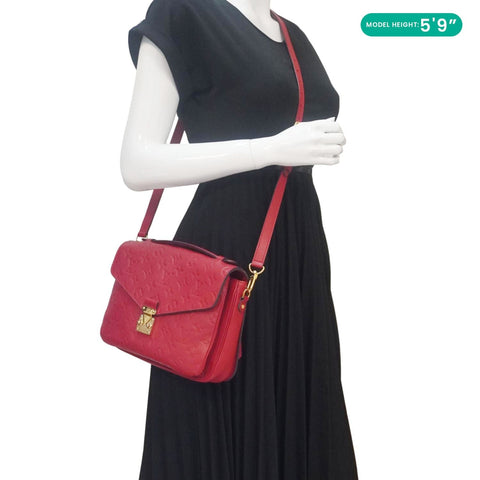 LOUIS VUITTON Metis Pochette Empreinte Leather Crossbody Bag Red