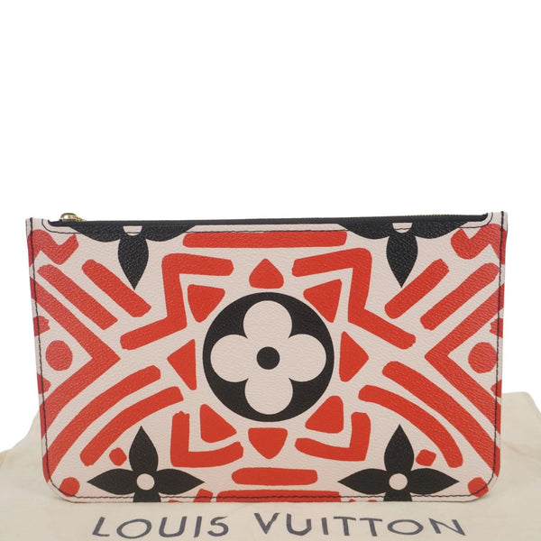 LOUIS VUITTON Neverfull Crafty Giant Monogram Canvas Wristlet Pouch Red