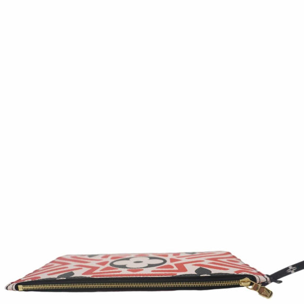 LOUIS VUITTON Neverfull Crafty Giant Monogram Canvas Wristlet Pouch Red