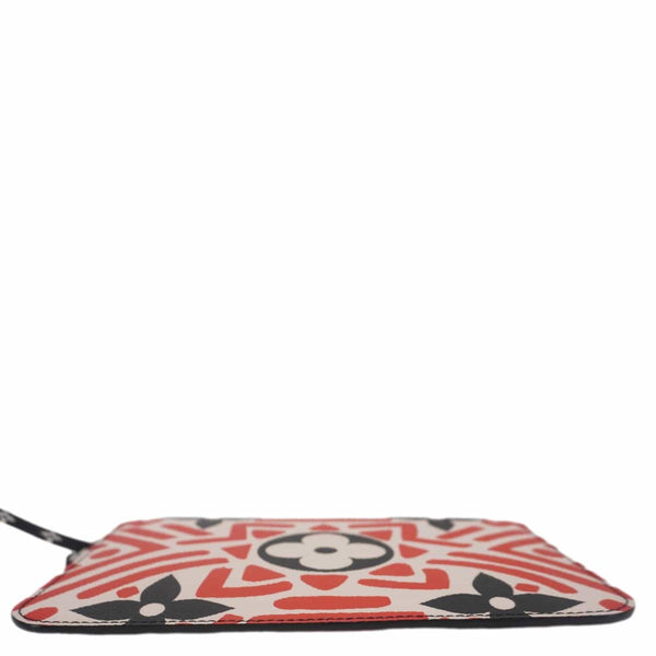 LOUIS VUITTON Neverfull Crafty Giant Monogram Canvas Wristlet Pouch Red