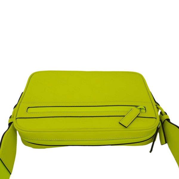GUCCI GG Small Rubber Effect Leather Crossbody Bag Neon Yellow 771293