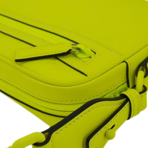 GUCCI GG Small Rubber Effect Leather Crossbody Bag Neon Yellow 771293