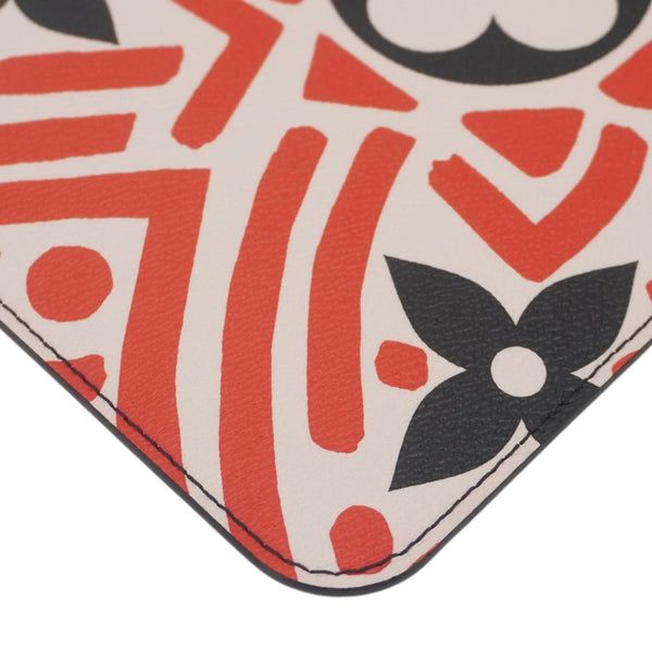 LOUIS VUITTON Neverfull Crafty Giant Monogram Canvas Wristlet Pouch Red