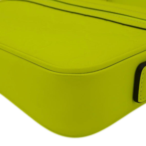 GUCCI GG Small Rubber Effect Leather Crossbody Bag Neon Yellow 771293