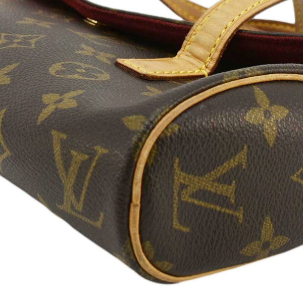 LOUIS VUITTON Sonatine Monogram Canvas Satchel Bag Brown