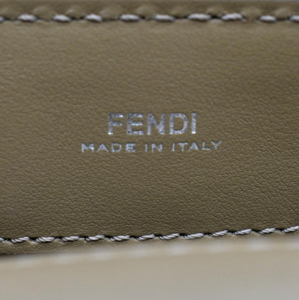 FENDI DotCom Flower Embellished Leather Shoulder Bag Tan