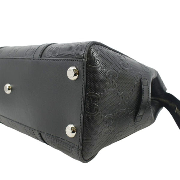 GUCCI GG Embossed Leather Tote Bag Black 232947