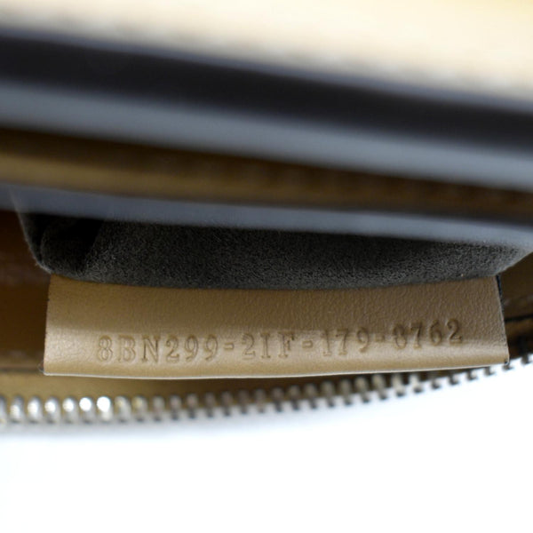 FENDI DotCom Flower Embellished Leather Shoulder Bag Tan