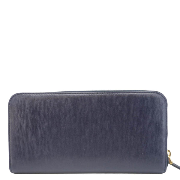 PRADA Zip Around Leather Wallet Blue