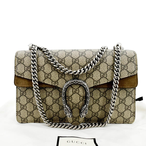 GUCCI Dionysus Small GG Supreme Canvas Shoulder Bag Beige 400249