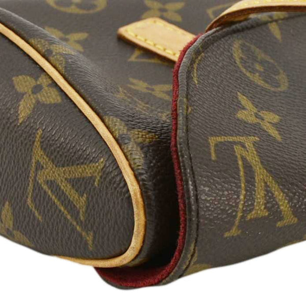 LOUIS VUITTON Sonatine Monogram Canvas Satchel Bag Brown