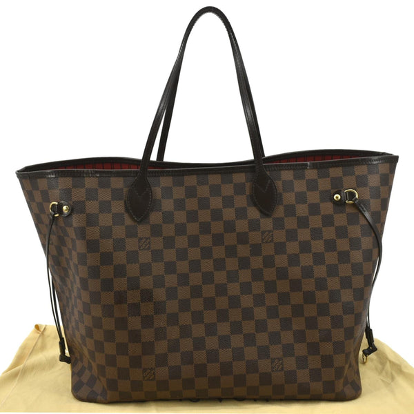 LOUIS VUITTON Neverfull GM Damier Ebene Tote Shoulder Bag Brown