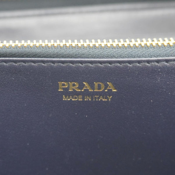 PRADA Zip Around Leather Wallet Blue