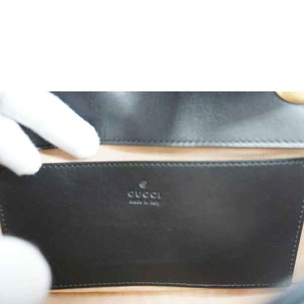 GUCCI GG Marmont Mini Leather Shoulder Bag Black 446744