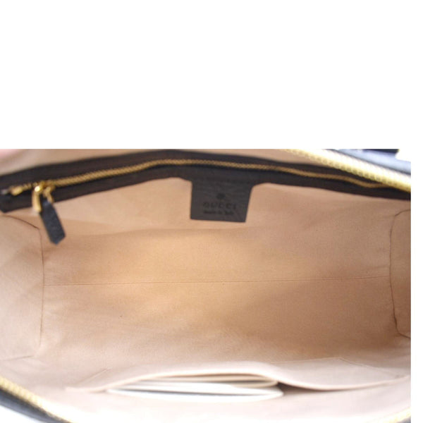 GUCCI Ophidia GG Web Leather Top Handle Shoulder Bag Black 524532