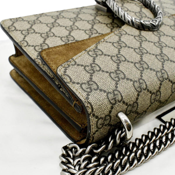 GUCCI Dionysus Small GG Supreme Canvas Shoulder Bag Beige 400249
