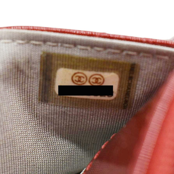 CHANEL Brilliant WOC Quilted Patent Leather Crossbody Wallet Red