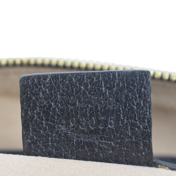 GUCCI Ophidia GG Web Leather Top Handle Shoulder Bag Black 524532