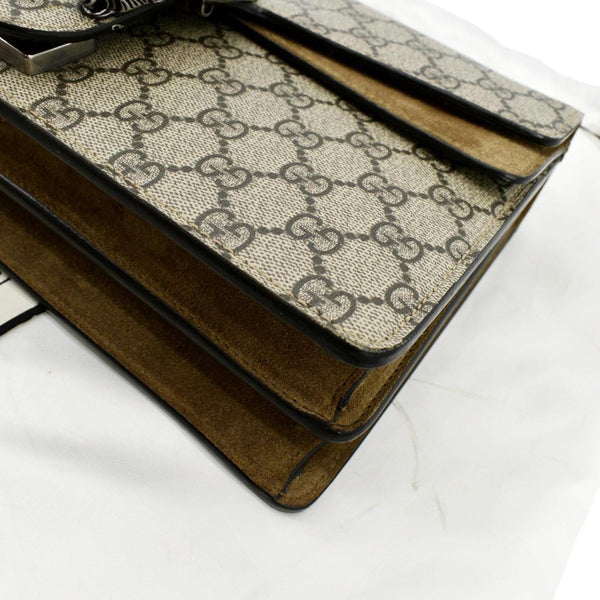 GUCCI Dionysus Small GG Supreme Canvas Shoulder Bag Beige 400249