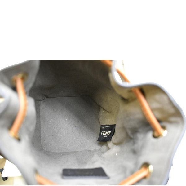 Fendi Mon Tresor Leather Bucket Crossbody Bag in Brown - Inside