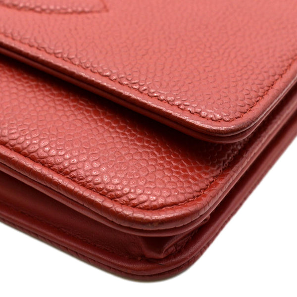 CHANEL Timeless WOC Caviar Leather Wallet on Chain Shoulder Bag Red