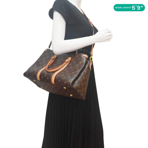 LOUIS VUITTON Soufflot MM Monogram Canvas Shoulder Bag Brown