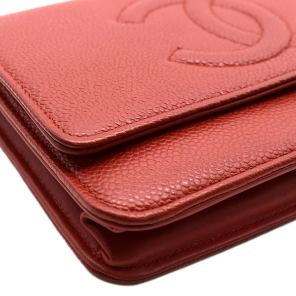 CHANEL Timeless WOC Caviar Leather Wallet on Chain Shoulder Bag Red