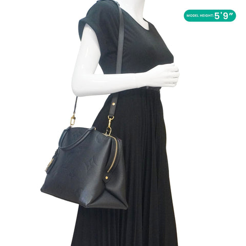 LOUIS VUITTON Grand Palais MM Monogram Empreinte Leather Shoulder Bag Black