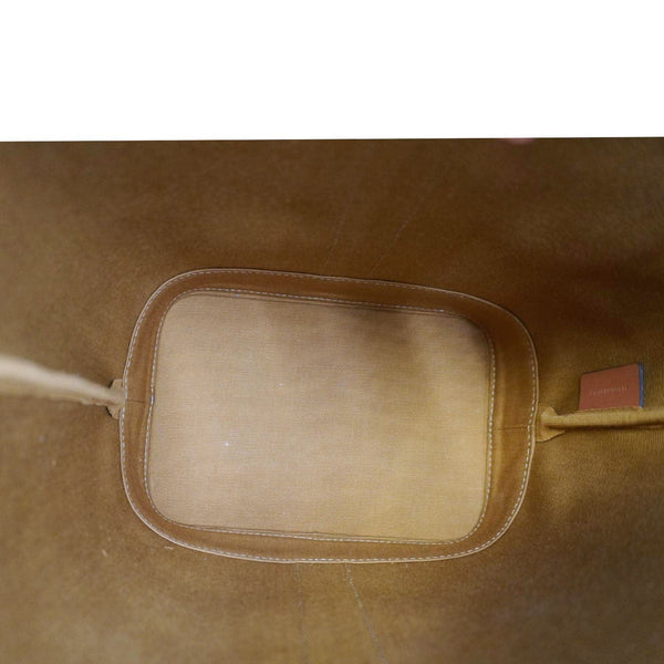 CELINE Small Triomphe Canvas Bucket Bag Tan
