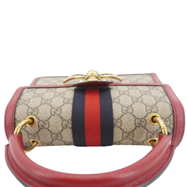 GUCCI Queen Margaret Bee GG Supreme Canvas Shoulder Bag Red 476541