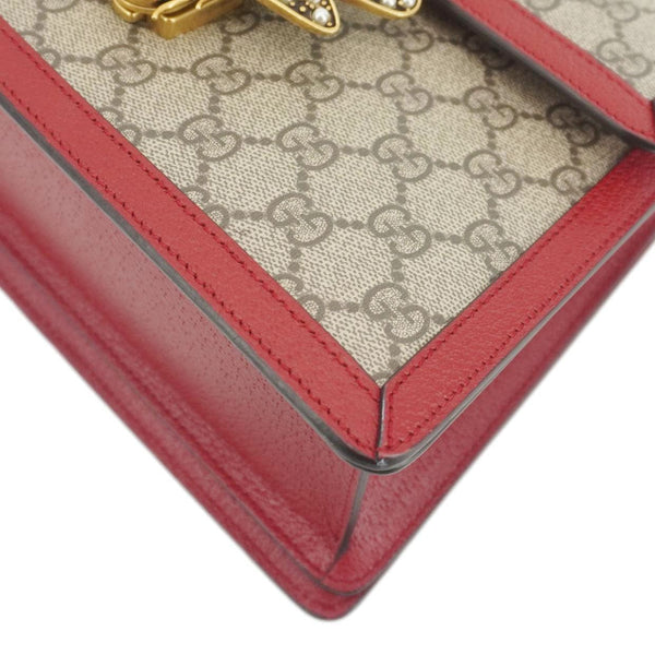 GUCCI Queen Margaret Bee GG Supreme Canvas Shoulder Bag Red 476541