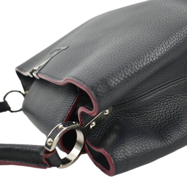 LOUIS VUITTON Capucines Taurillon Leather Satchel Bag Black