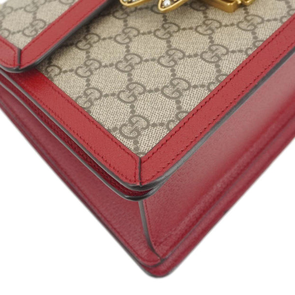 GUCCI Queen Margaret Bee GG Supreme Canvas Shoulder Bag Red 476541