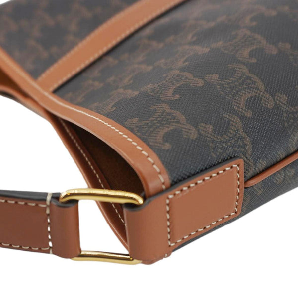 CELINE Small Triomphe Canvas Bucket Bag Tan