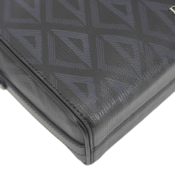 CHRISTIAN DIOR Lingot 22 CD Diamond Canvas Messenger Bag Black