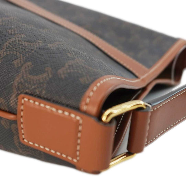 CELINE Small Triomphe Canvas Bucket Bag Tan