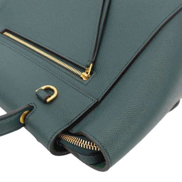 CELINE Micro Belt Grained Leather Shoulder Bag Green