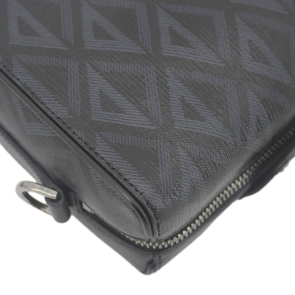 CHRISTIAN DIOR Lingot 22 CD Diamond Canvas Messenger Bag Black