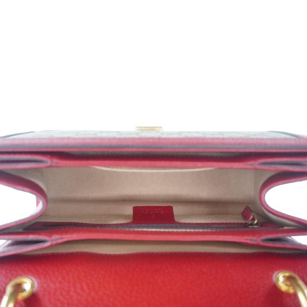 GUCCI Queen Margaret Bee GG Supreme Canvas Shoulder Bag Red 476541