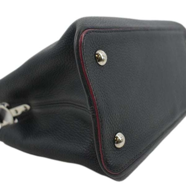 LOUIS VUITTON Capucines Taurillon Leather Satchel Bag Black