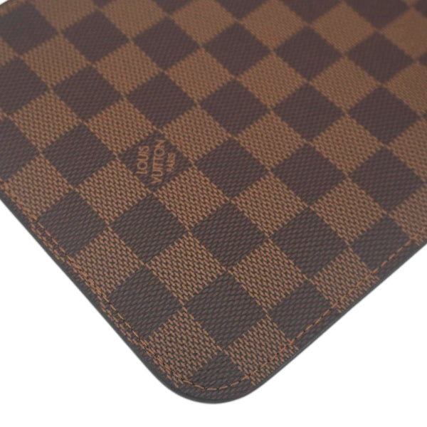 LOUIS VUITTON Neverfull Wristlet Damier Ebene Pouch Brown